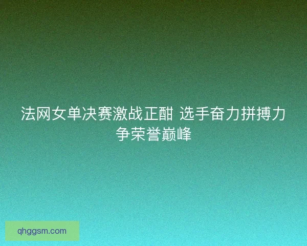 法网女单决赛激战正酣 选手奋力拼搏力争荣誉巅峰 法网女单决赛激战正酣 选手奋力拼搏力争荣誉巅峰