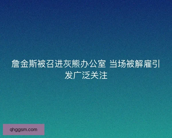 詹金斯被召进灰熊办公室 当场被解雇引发广泛关注 詹金斯被召进灰熊办公室 当场被解雇引发广泛关注